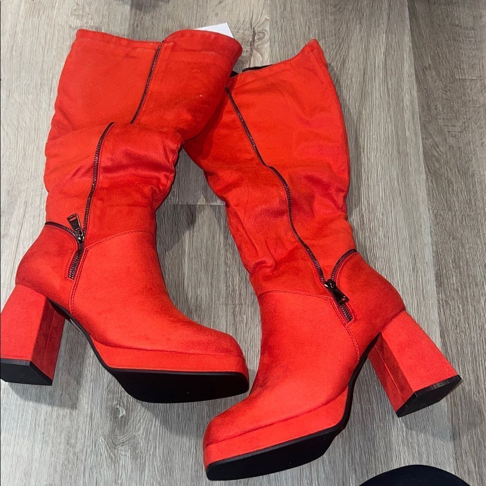 Olivia Miller Vibrant Red Heeled Boots
